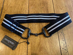 Black Bit Buckle Stripe Stretch Belt