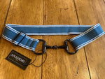 Black Bit Buckle Stripe Stretch Belt