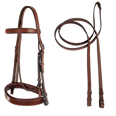 Fox Hunt Bridle with Rubber Lined Reins