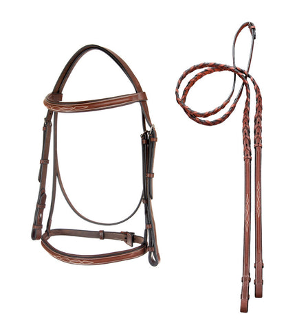 Imperial Bridle with Raised Fancy Laced Reins