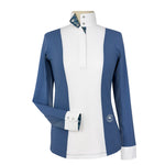 Luna II Performance Long Sleeve Show Shirt - Blue Gallop Garden