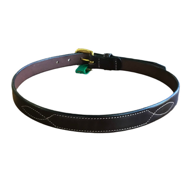 Bridle Leather Stitched Dog Collar