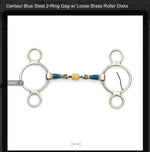 Centaur Blue Steel 2-Ring Gag w/ Loose Brass Roller Disks