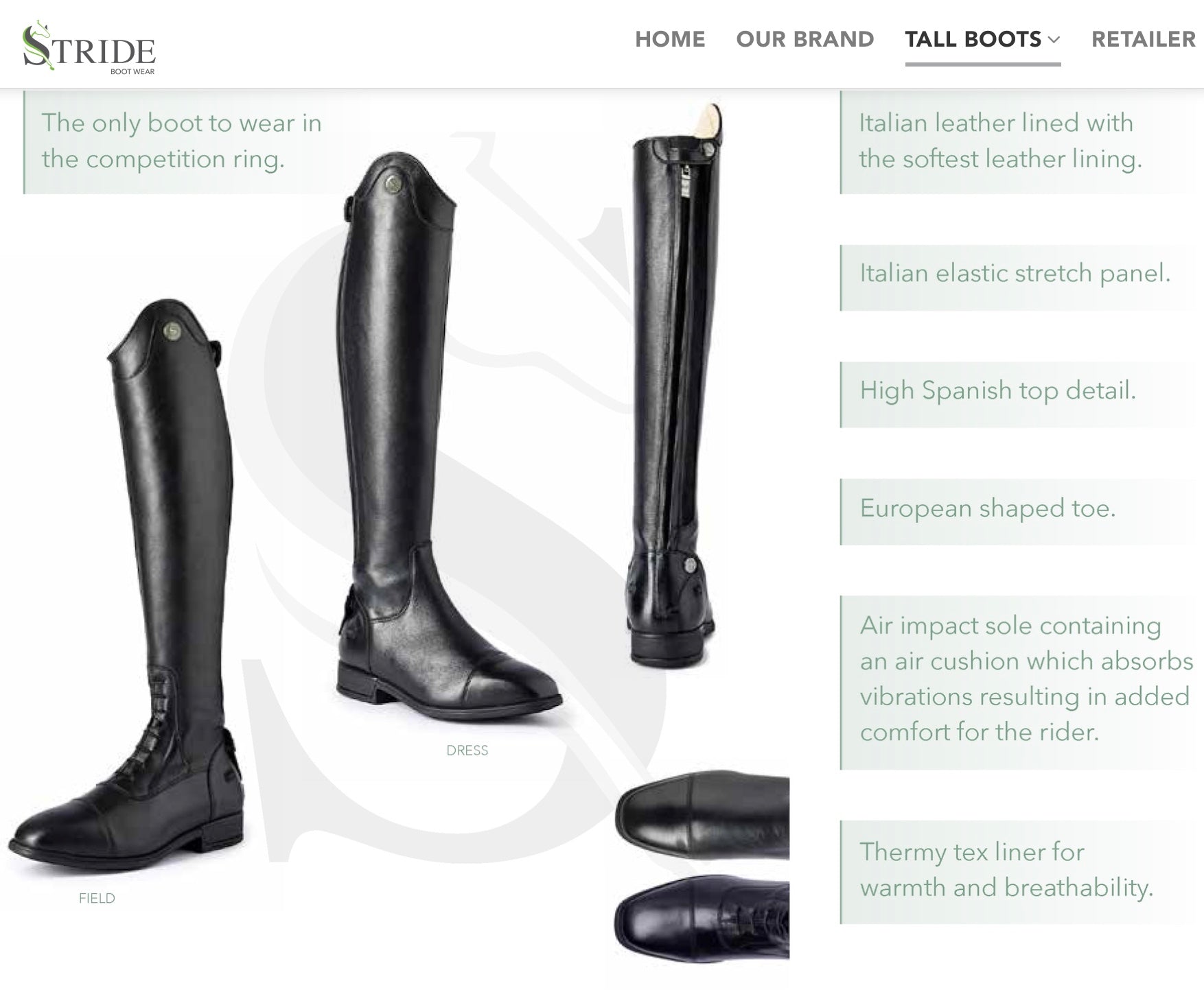 Stride Competition Boots The Equestrian Shop