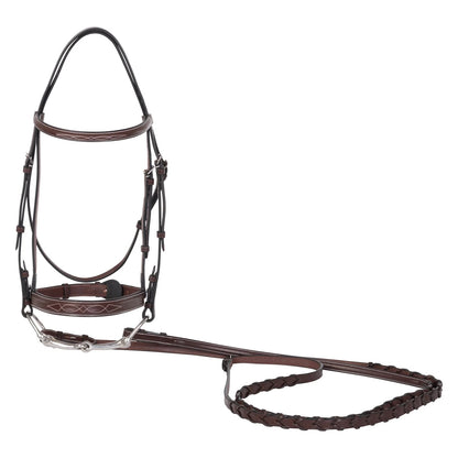 Sedgwick Fancy Stitched Square Raised Hunter Horse Bridle with Reins