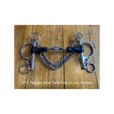 Rubber Slow Twist French Link Pelham Bit