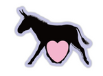 Donkey with Heart Sticker