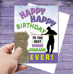 "Happy Birthday to the Best Horse Husband" Birthday Card