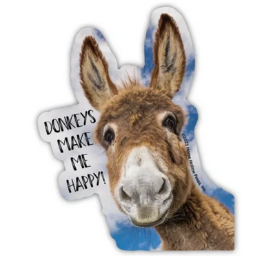 "Donkeys Make Me Happy" Sticker