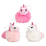 Unicorn Plush Little Clips Pom Pom Keyring