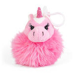 Unicorn Plush Little Clips Pom Pom Keyring