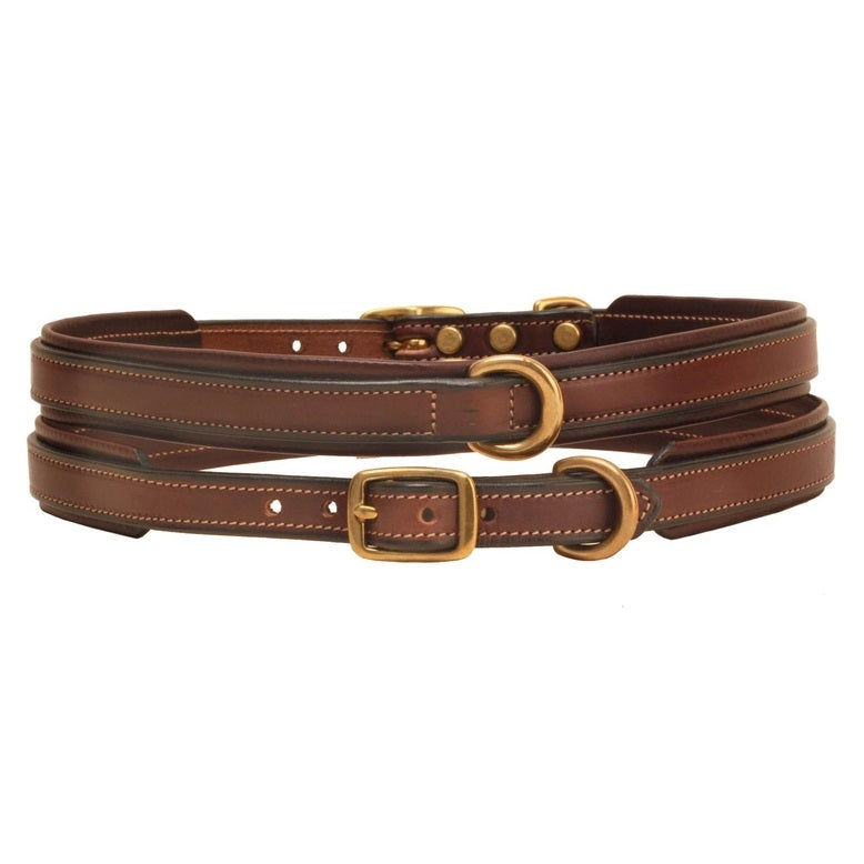 Tory Padded Leather Dog Collar With Center Dee