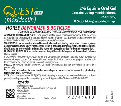 QUEST® (moxidectin) Equine Oral Gel