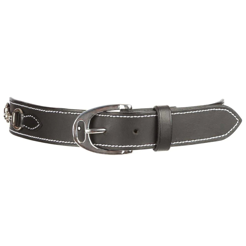 Snaffle Bit Black Leather Belt
