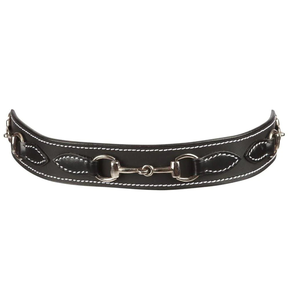 Snaffle Bit Black Leather Belt