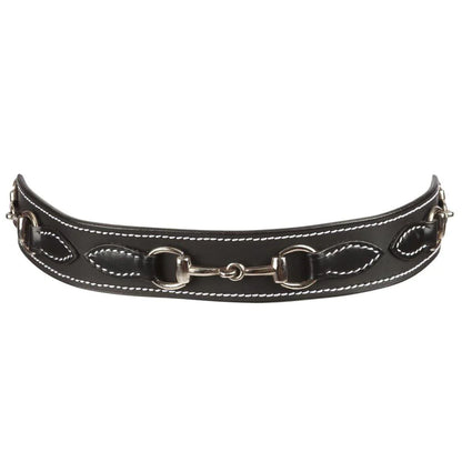 Snaffle Bit Black Leather Belt