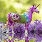 Breyer Freedom Series Keep The Peace on blurred floral background