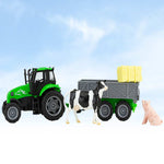 Breyer Tractor and Tag A Long Wagon on blurred sky background