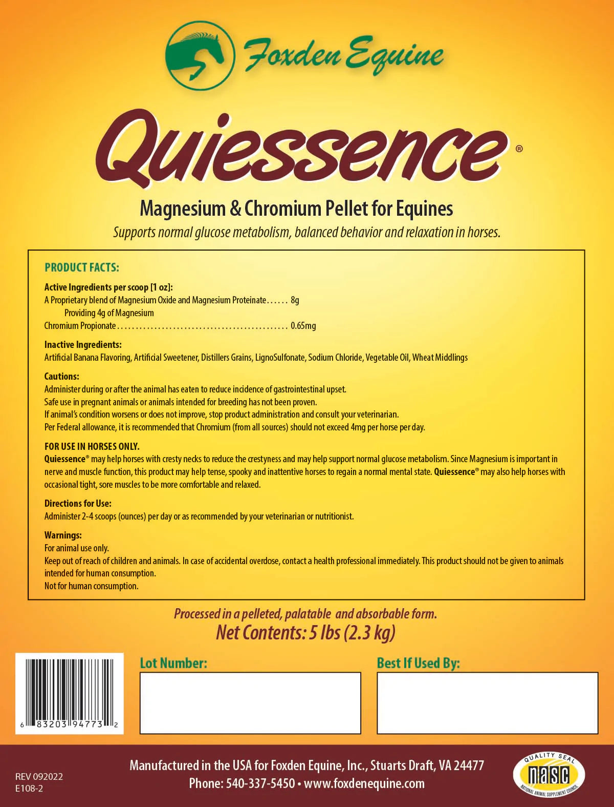 Quiessence® Magnesium & Chromium Pellets
